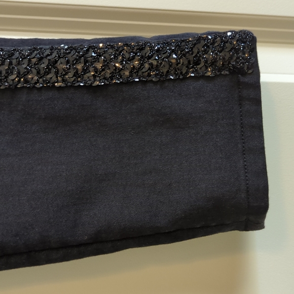 Libby Edelman women's mid-rise black jeans with sequence embellishment. Sz 4 - Picture 2 of 8